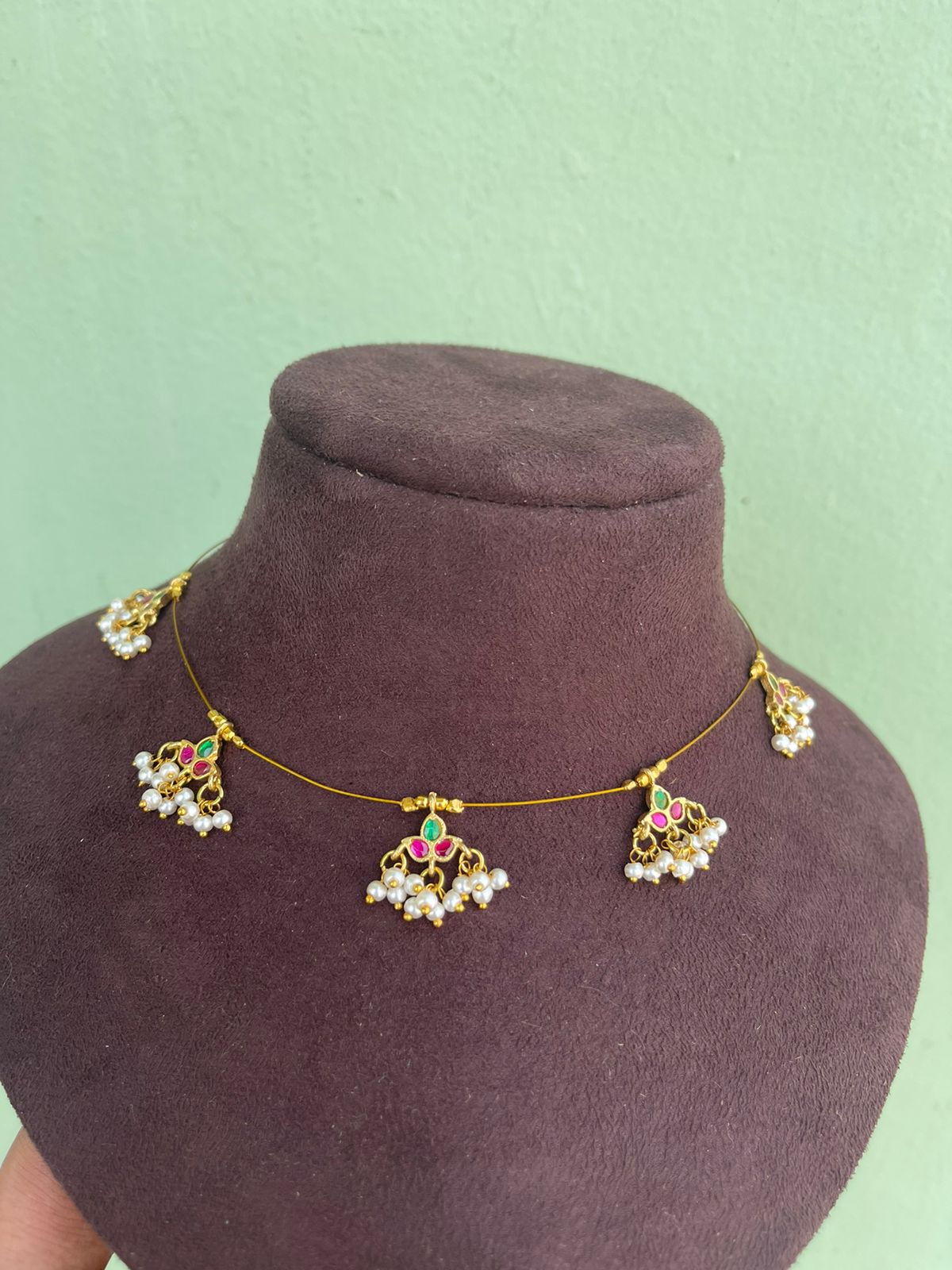 Guttapusalu invisible real kundan necklace - Alluring Accessories