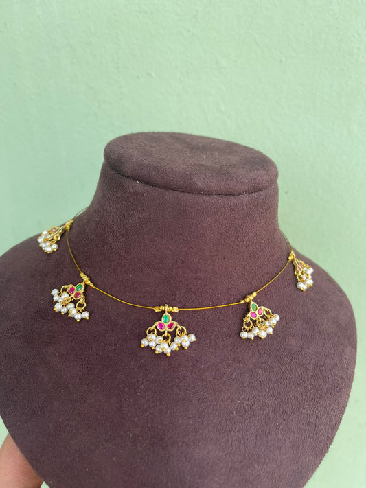 Guttapusalu invisible real kundan necklace - Alluring Accessories