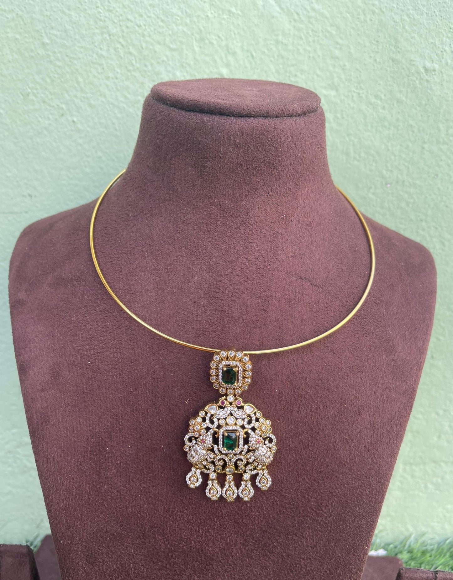 Hasli dual elephant peacock necklace with or without earrings - Alluring Accessories