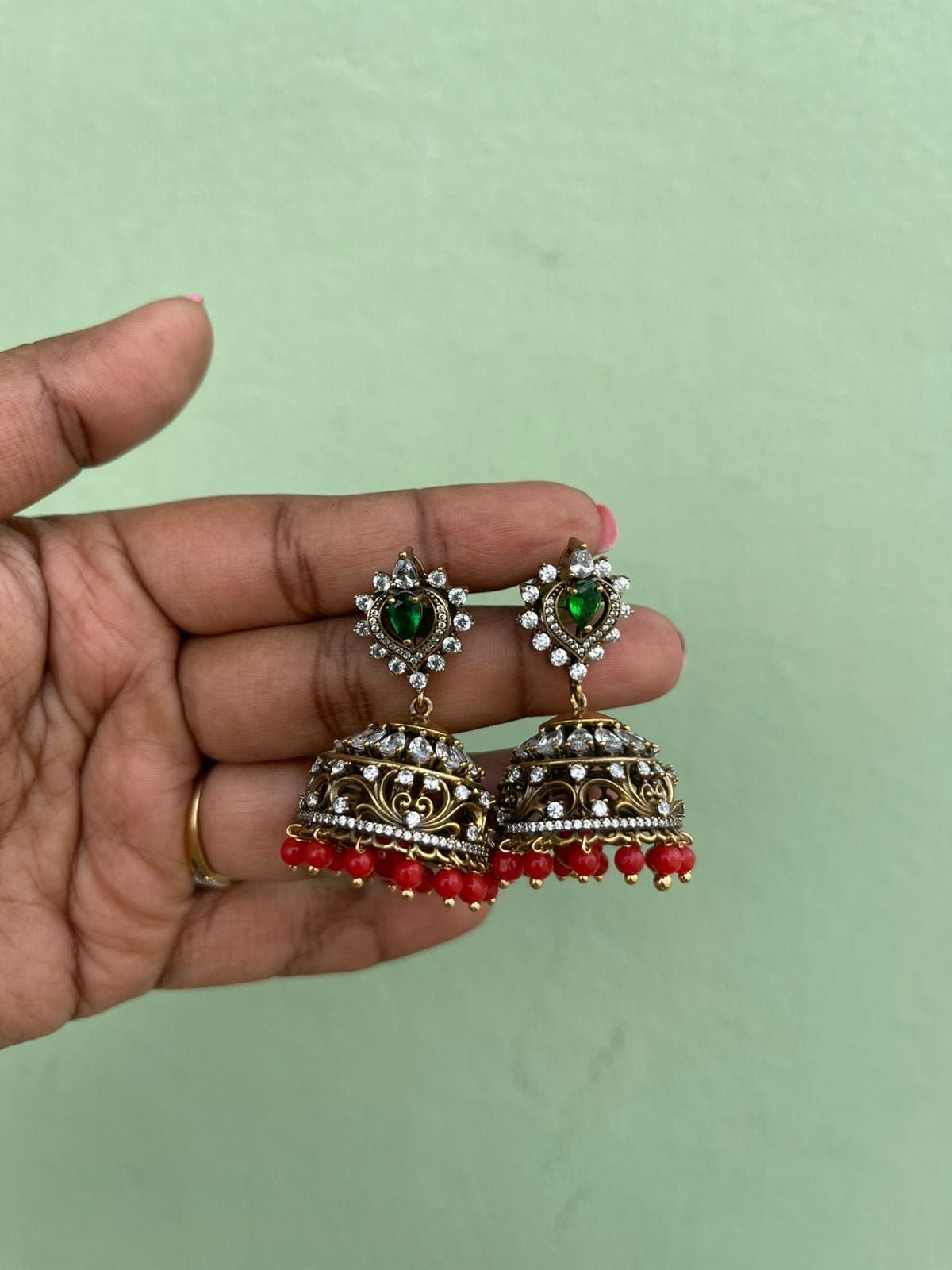 Heart antique victorian jhumkas - Alluring Accessories