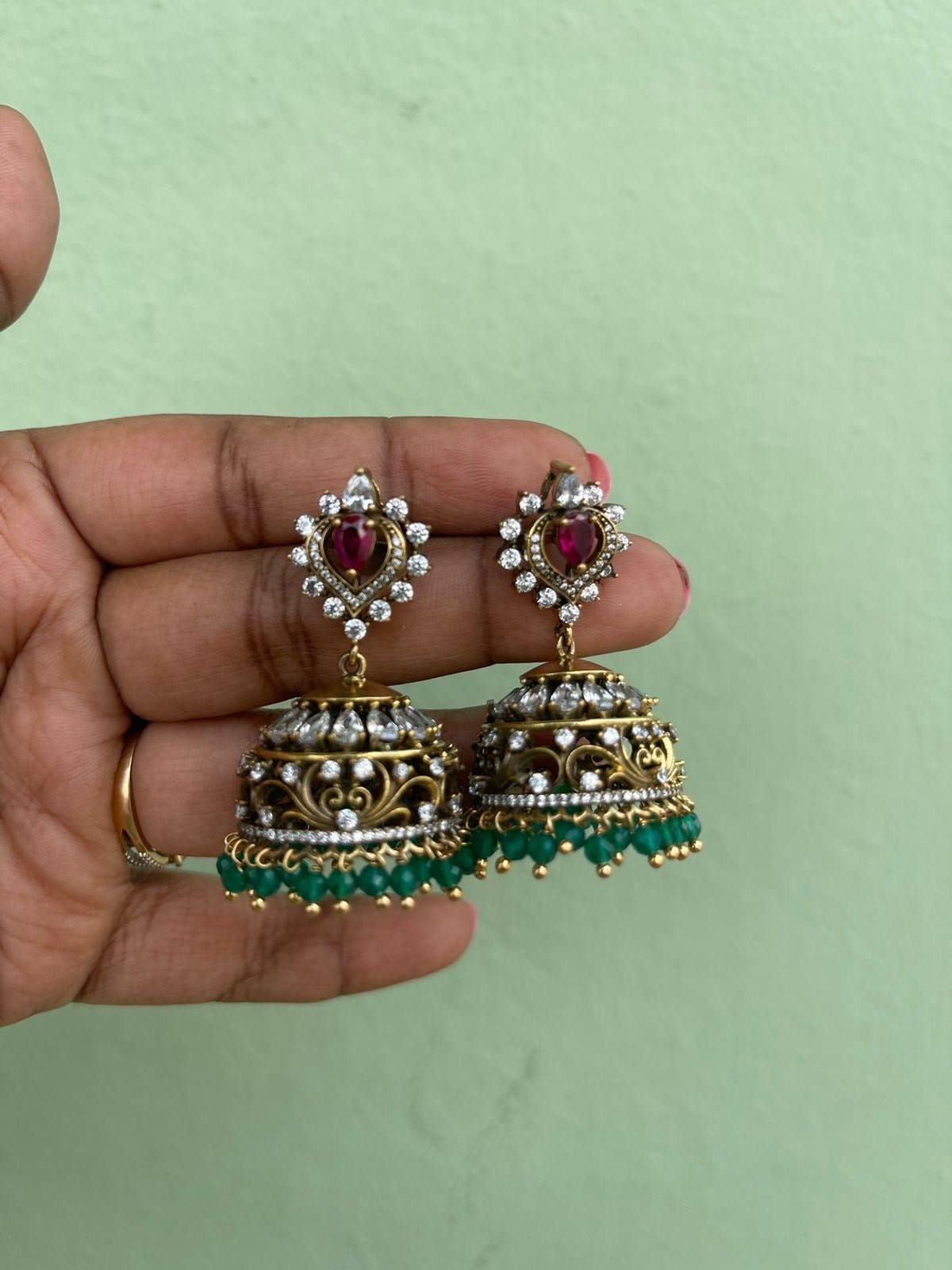 Heart antique victorian jhumkas - Alluring Accessories