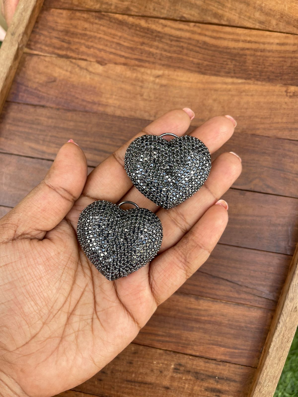 Heart sparkling cocktail zircon studs - Alluring Accessories