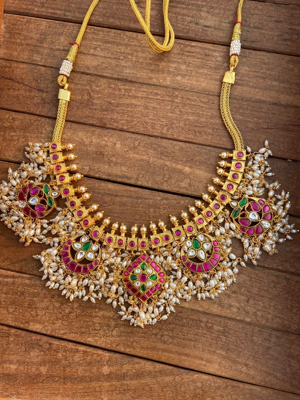 Heavy real kundan guttapusalu necklace - Alluring Accessories