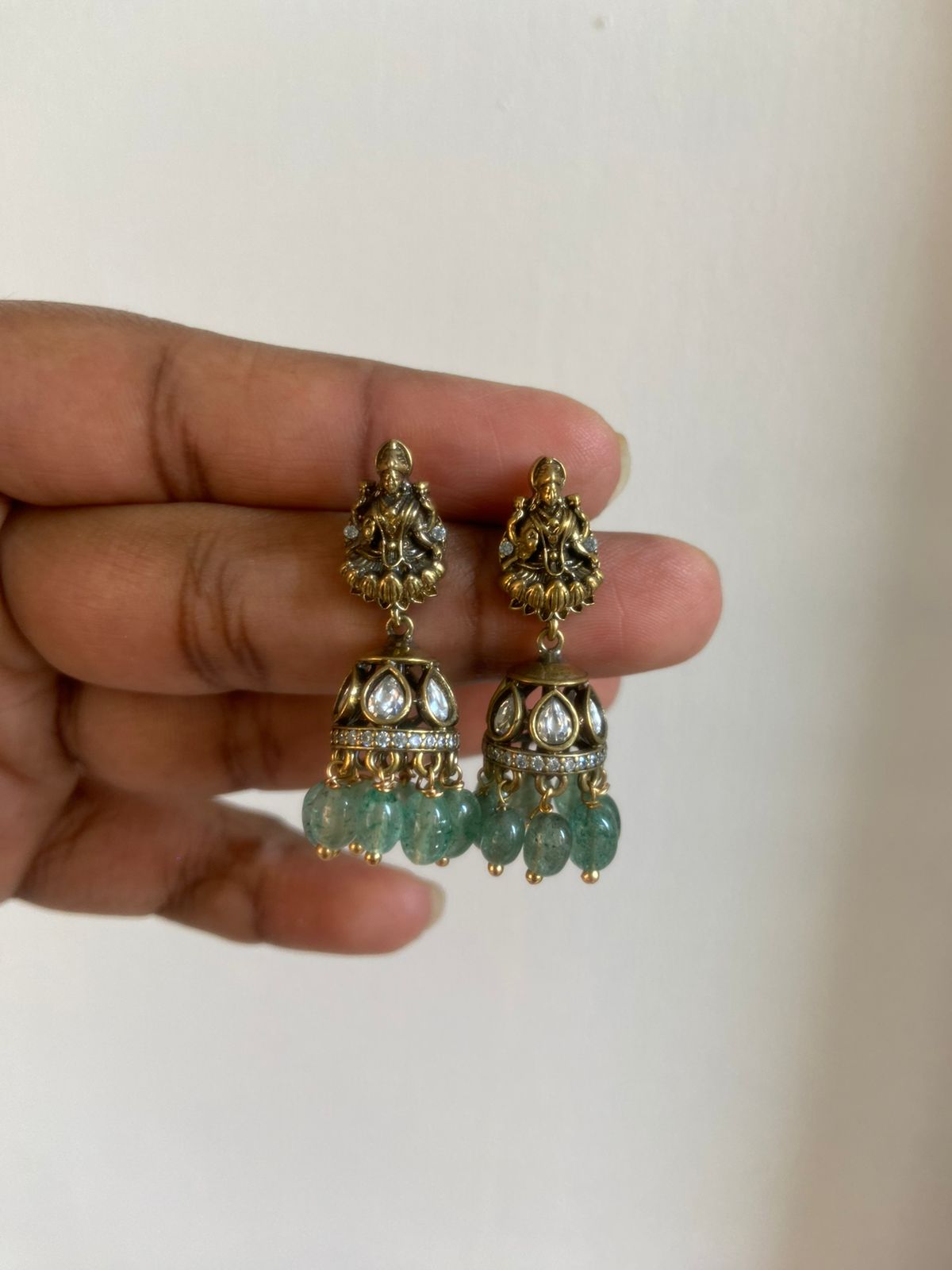 Lakshmi devi victorian small cute affordable jhumkas - Alluring Accessories