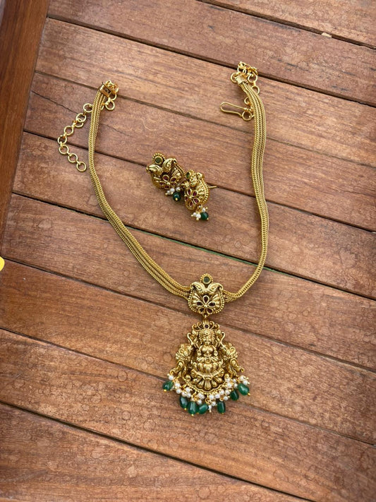 Lakshmi mango kante necklace with earrings 2 - Alluring Accessories