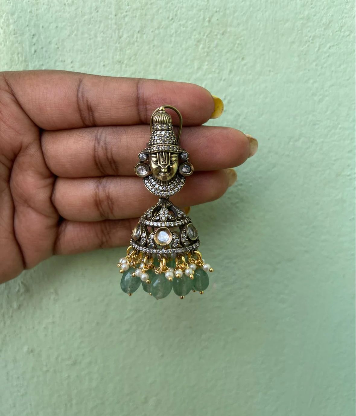 Lord balaji victorian jhumkas( lord venkateshwara swamy) - Alluring Accessories