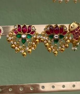 Lotus real kundan studs 4 - Alluring Accessories