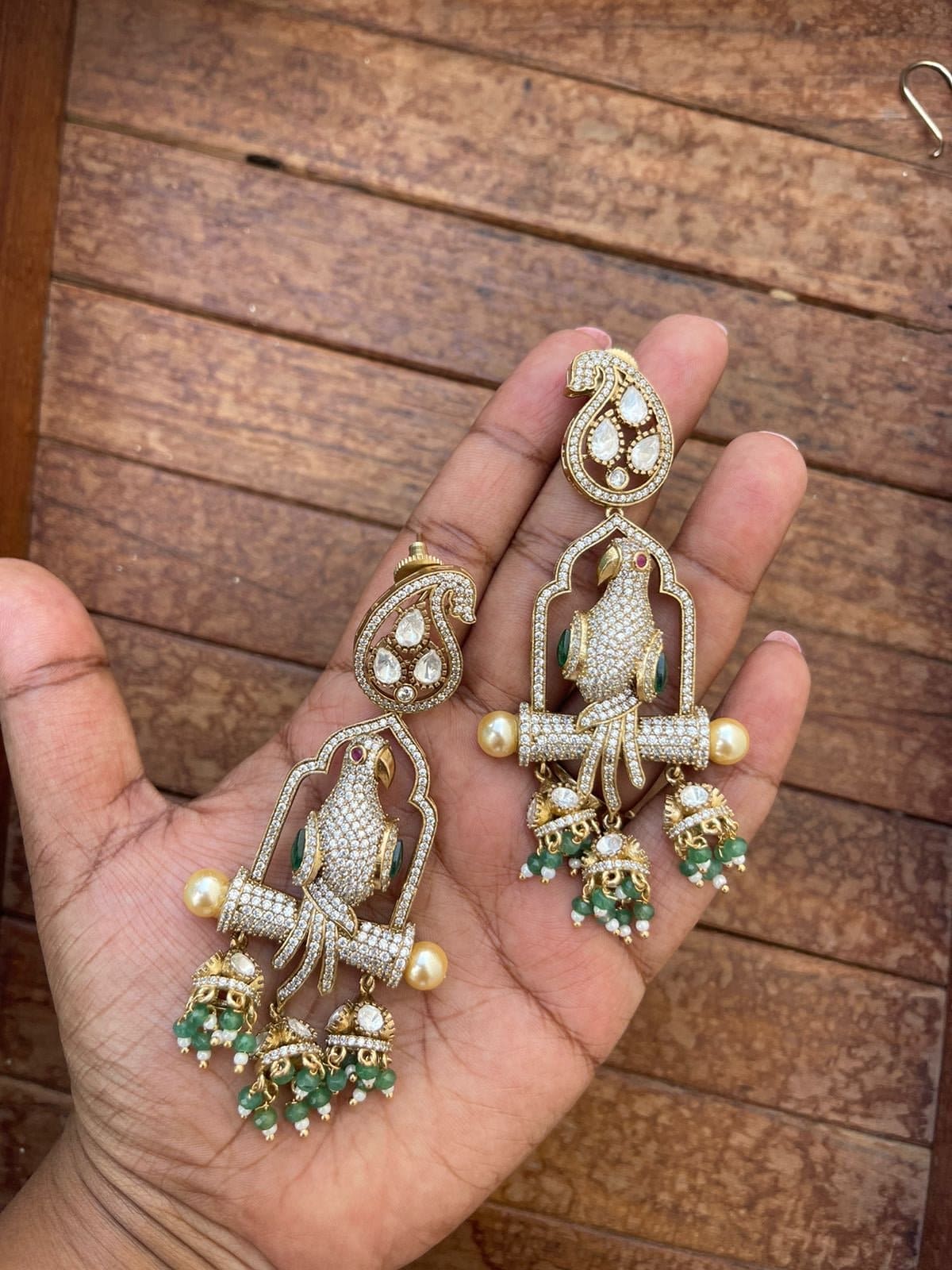 Mango mahal parrot designer victorian earrings - Alluring Accessories