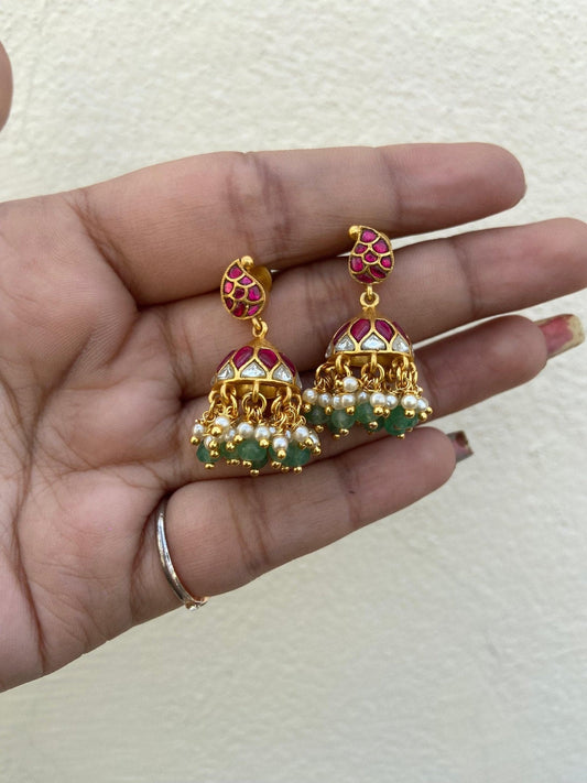 Mango real kundan cute jhumkas 5 - Alluring Accessories