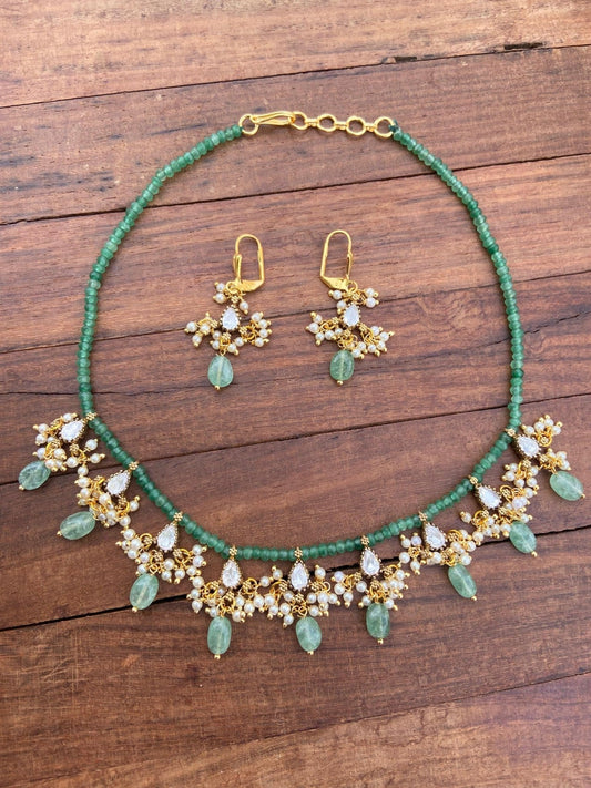 Moissanite pearl necklace with hooks - Alluring Accessories