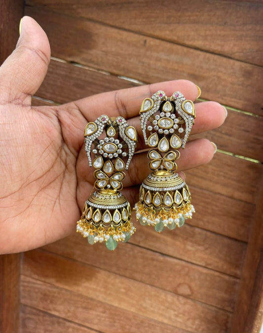 Parrot butterfly victorian jhumkas - Alluring Accessories