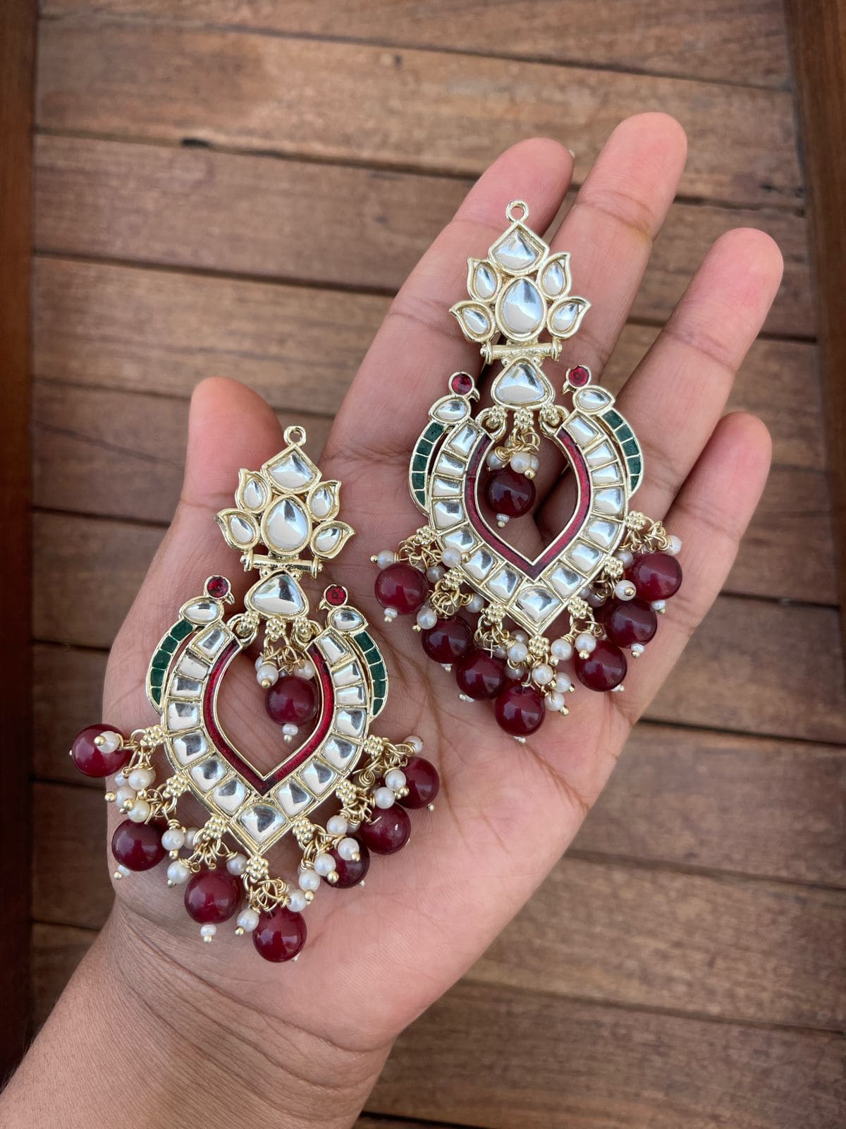 Parrot Kundan Meenakari earrings - Alluring Accessories