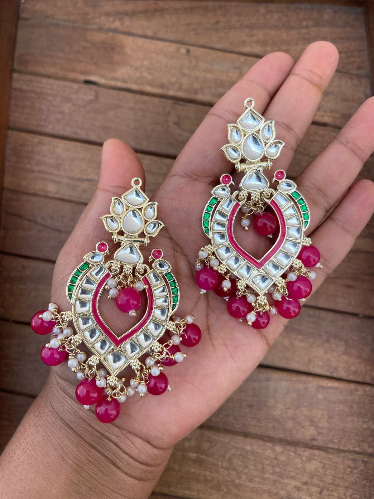 Parrot Kundan Meenakari earrings - Alluring Accessories