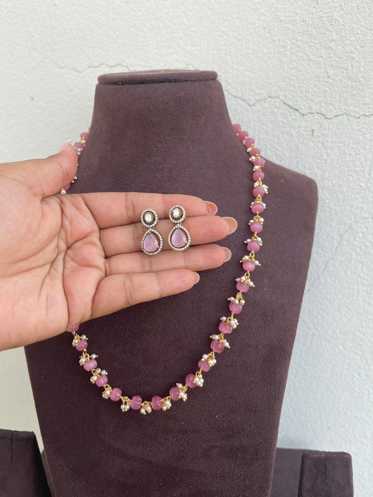 Pastel Pumpkin beads mala - Alluring Accessories