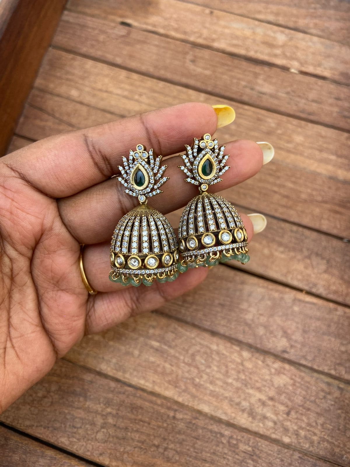 Pearl cone victorian jhumkas - Alluring Accessories