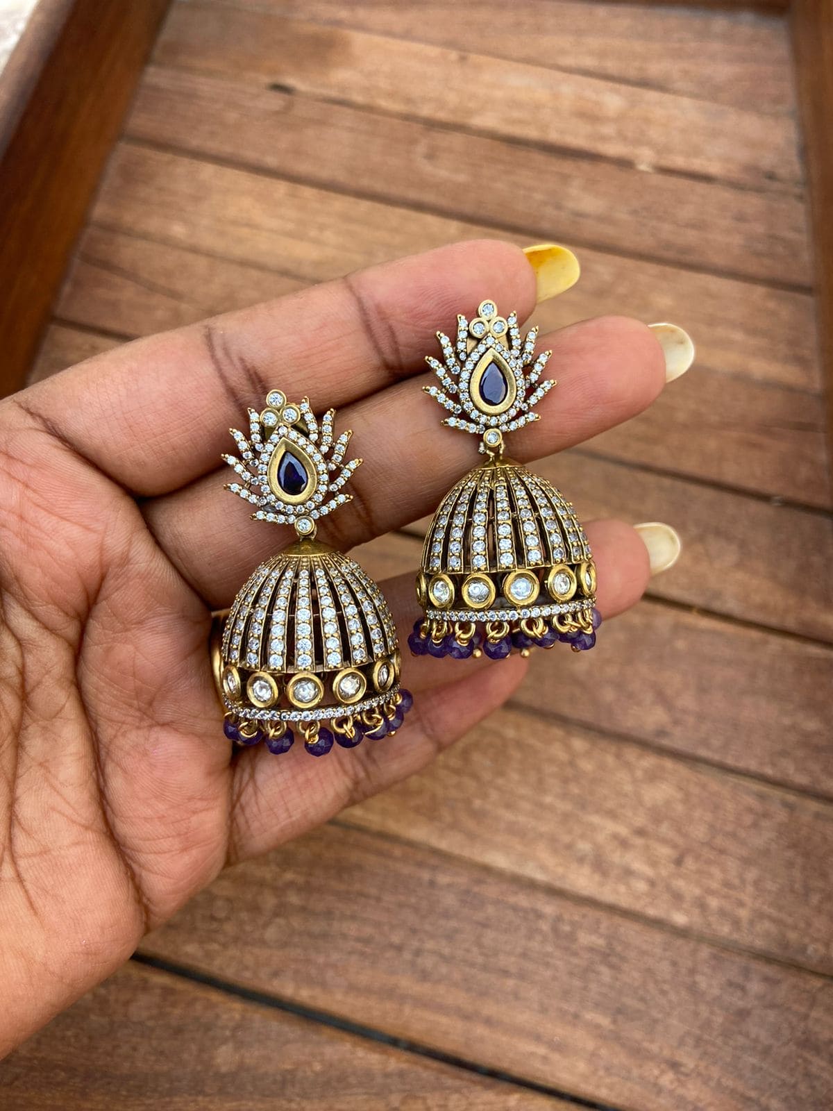 Pearl cone victorian jhumkas - Alluring Accessories