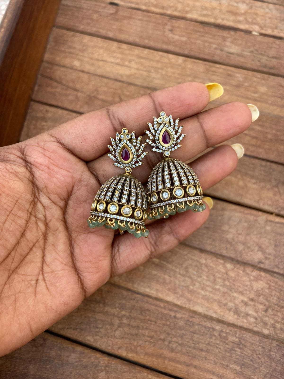 Pearl cone victorian jhumkas - Alluring Accessories