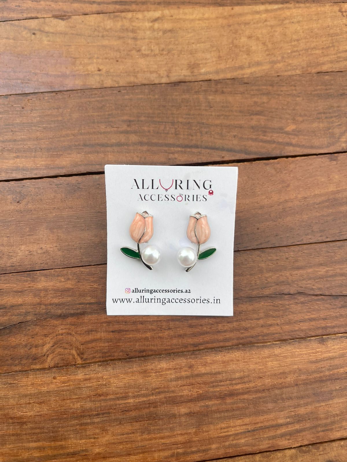 Pink rose pearl earrings - Alluring Accessories