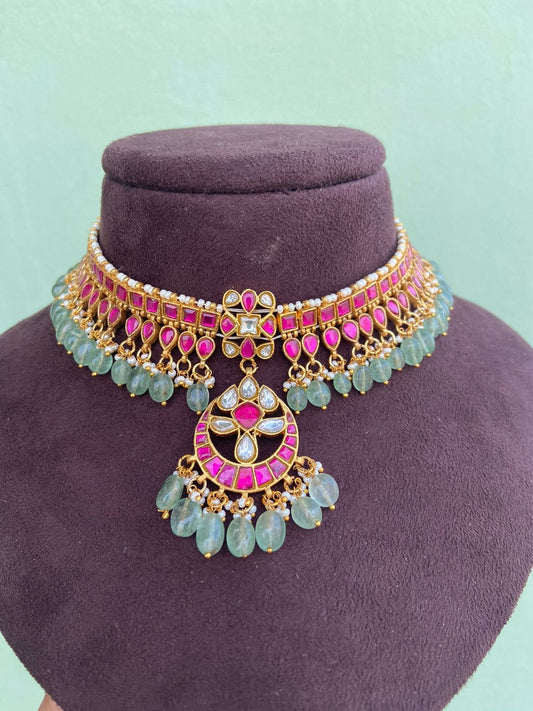 Real kundan flower chandbali heavy look necklace design 5 - Alluring Accessories