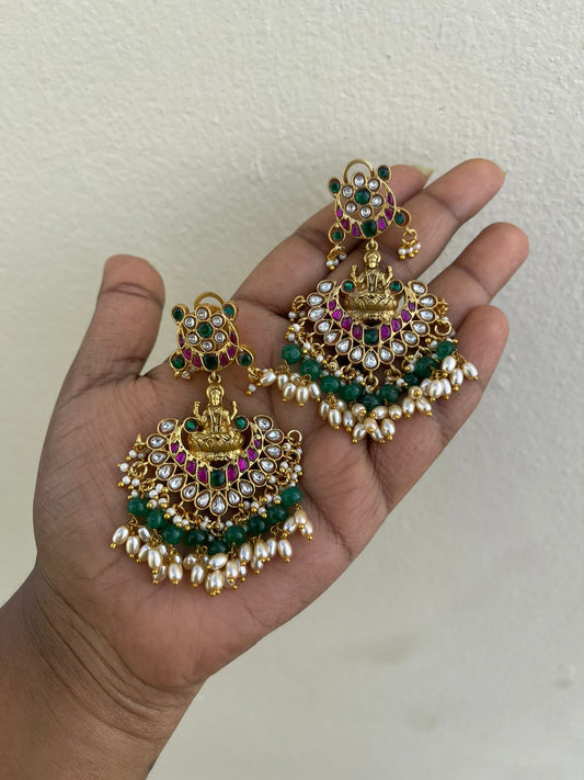 Real kundan heavy Lakshmi chandbalis 3 - Alluring Accessories