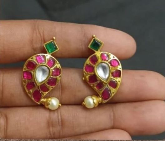 Real kundan mango earrings - Alluring Accessories