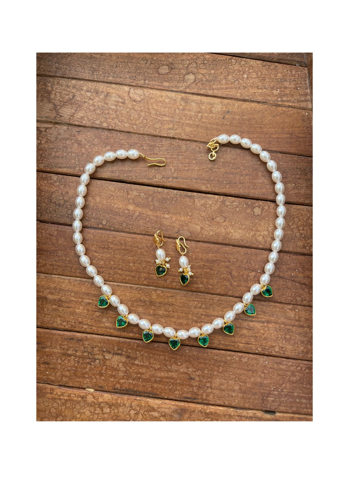 Real pearl full of hearts necklace - Alluring Accessories