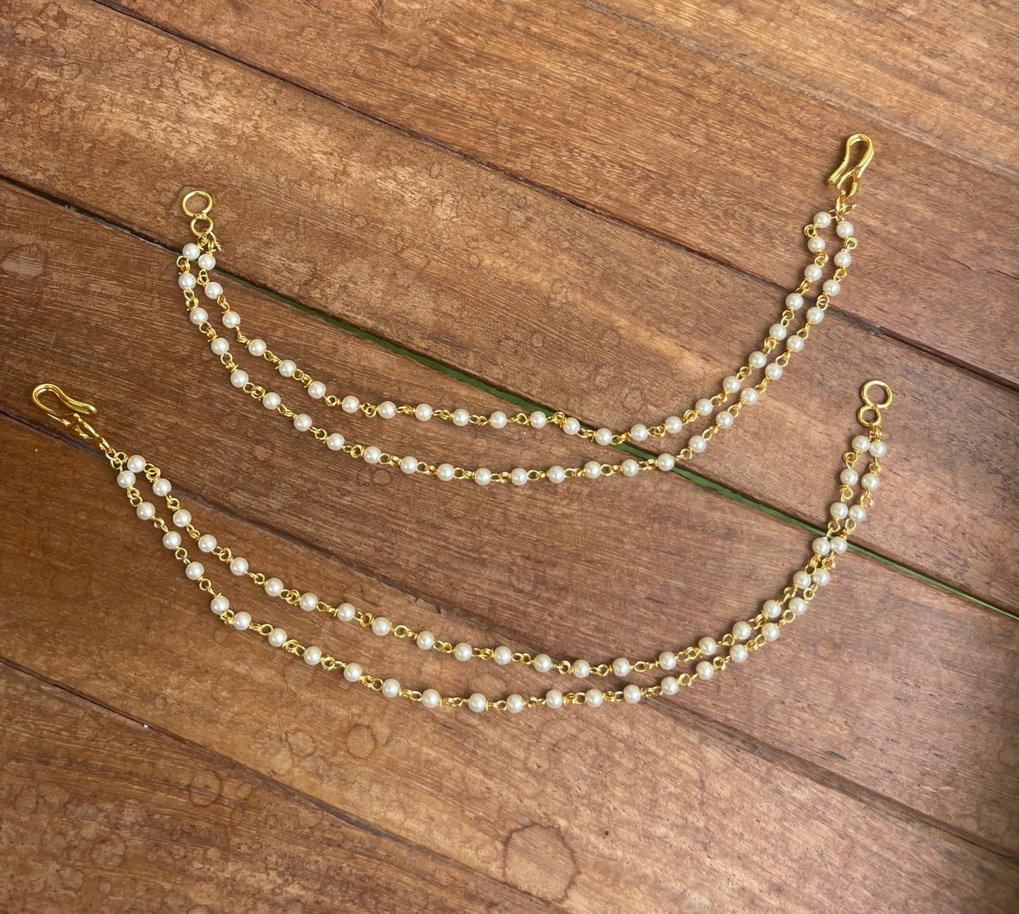 Single two three line pearl maatis / champasavaralu - Alluring Accessories