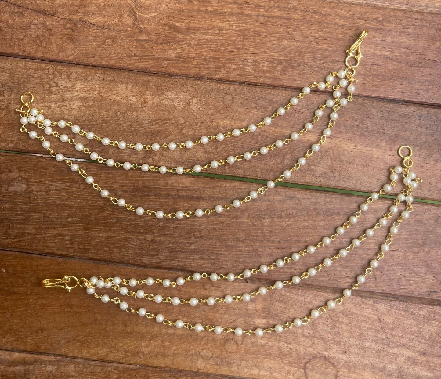 Single two three line pearl maatis / champasavaralu - Alluring Accessories