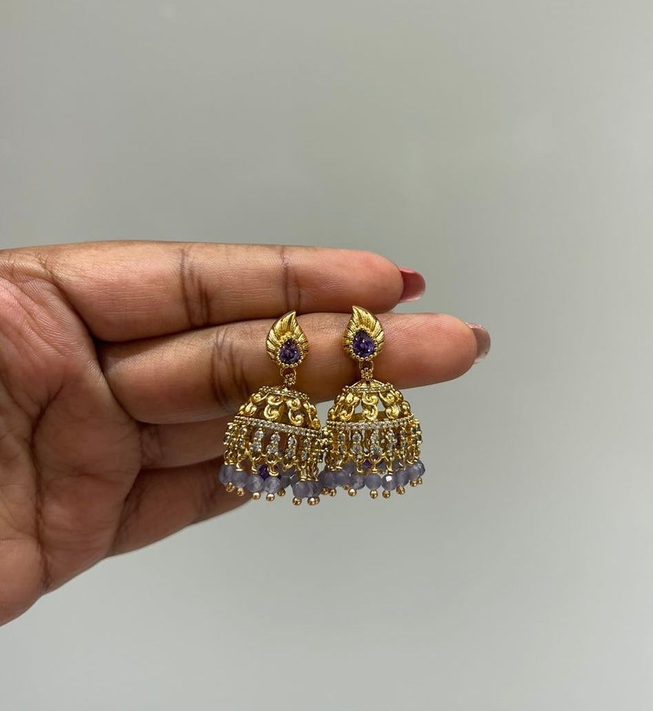 Small mango gold jhumkas - Alluring Accessories