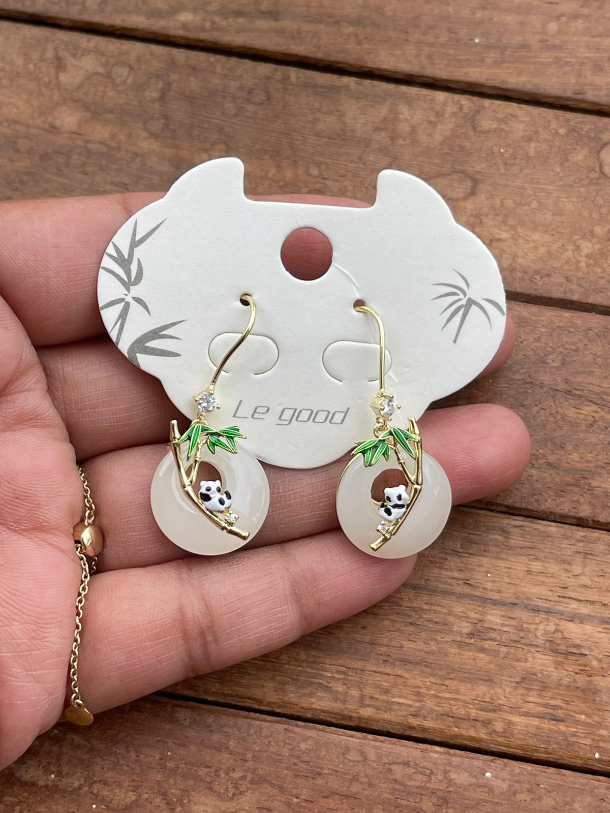 Sterling silver panda earrings design3 - Alluring Accessories