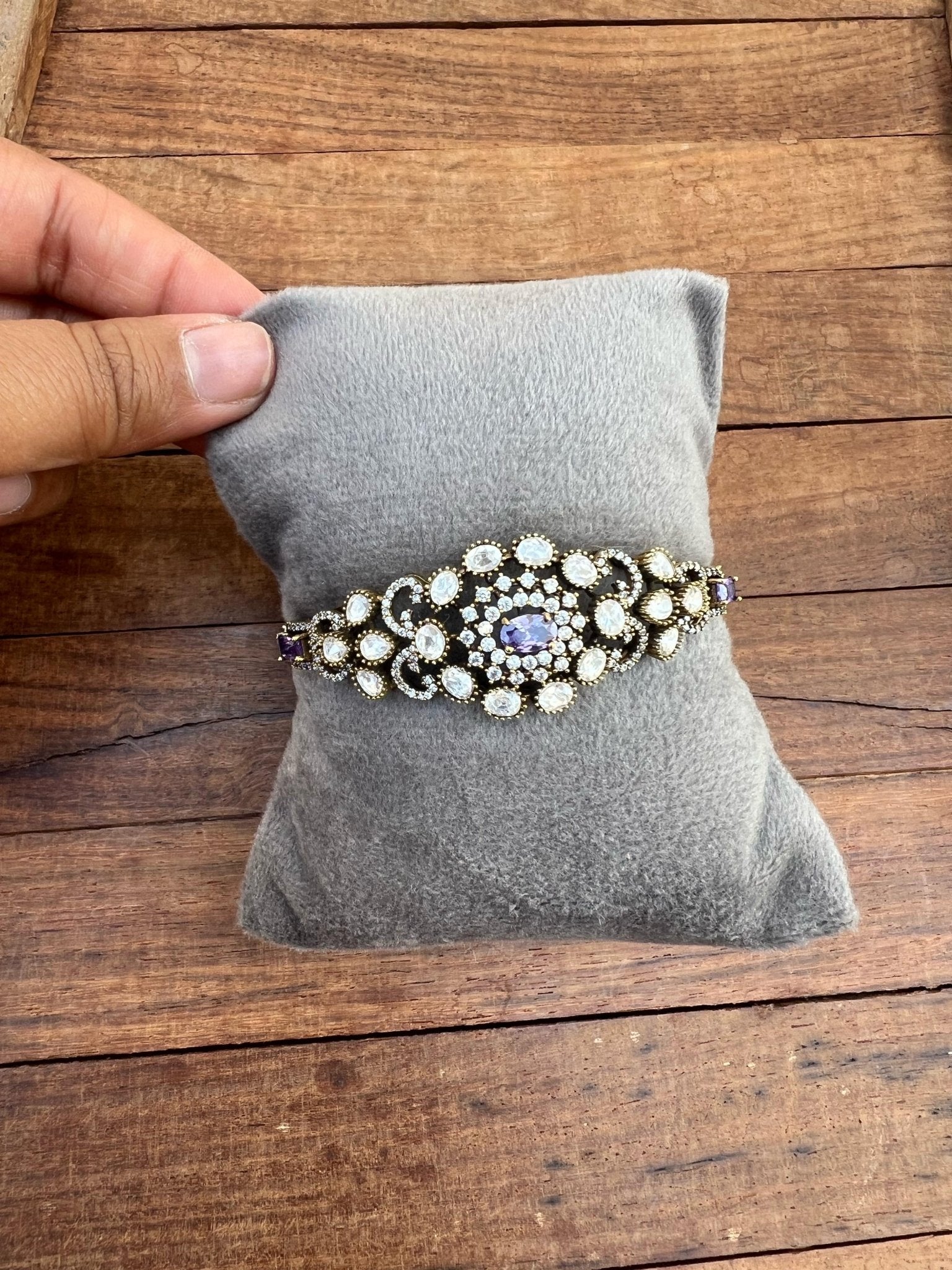 Stylish full of Moissanite stones openable bracelet - Alluring Accessories