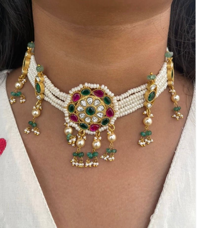 Suma wearing real kundan jadau heavy choker and jhumkas 5 - Alluring Accessories