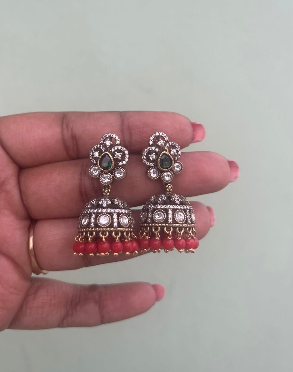 Three dot victorian jhumkas - Alluring Accessories