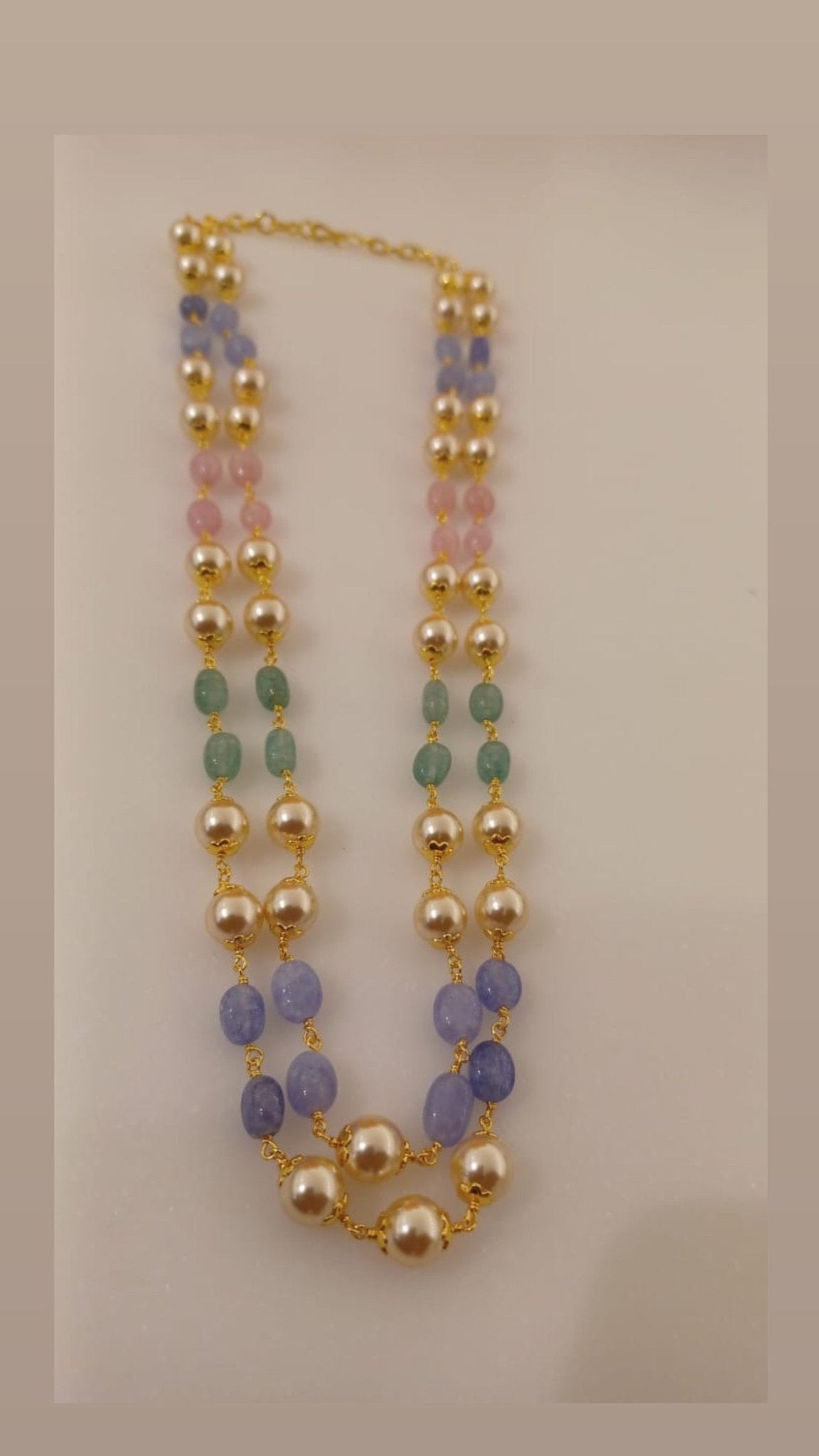 Two layered multi coloured pastel mala - Alluring Accessories