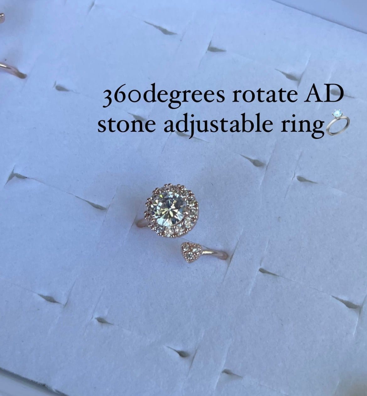 360 rotating AD stone adjustable finger rings - Alluring Accessories