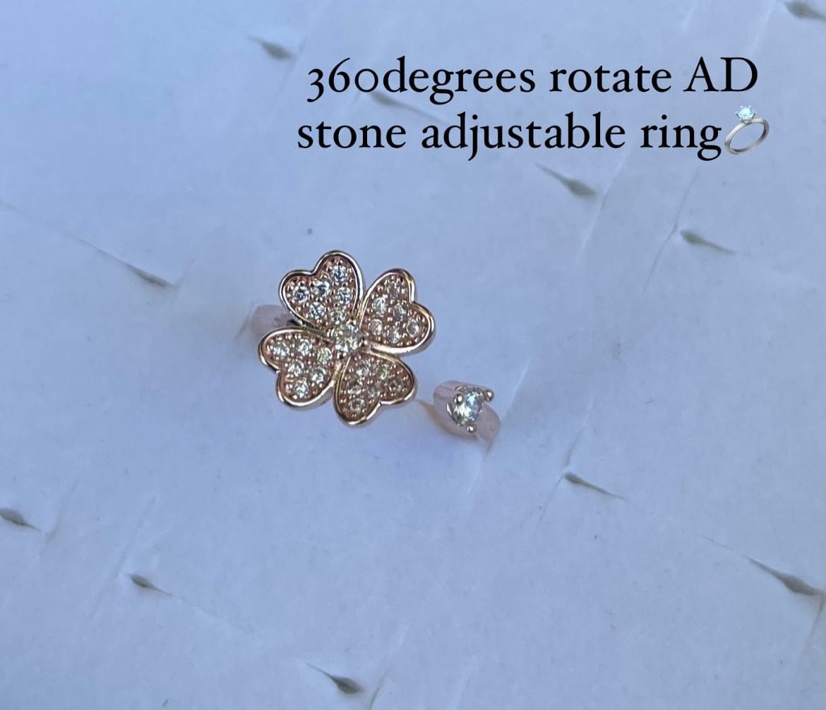 360 rotating AD stone adjustable finger rings - Alluring Accessories