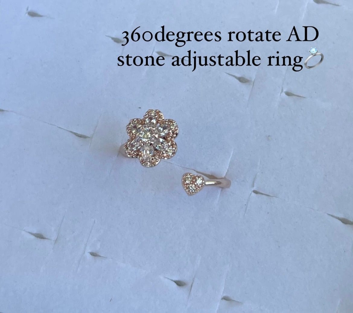 360 rotating AD stone adjustable finger rings - Alluring Accessories