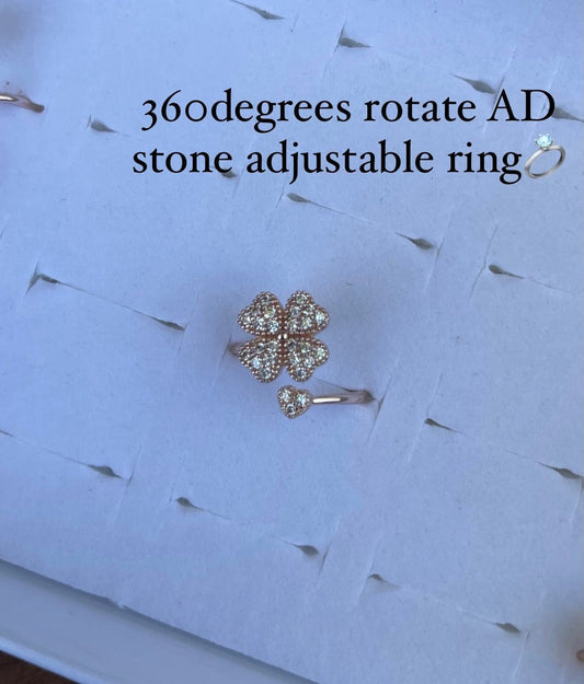 360 rotating AD stone adjustable finger rings - Alluring Accessories