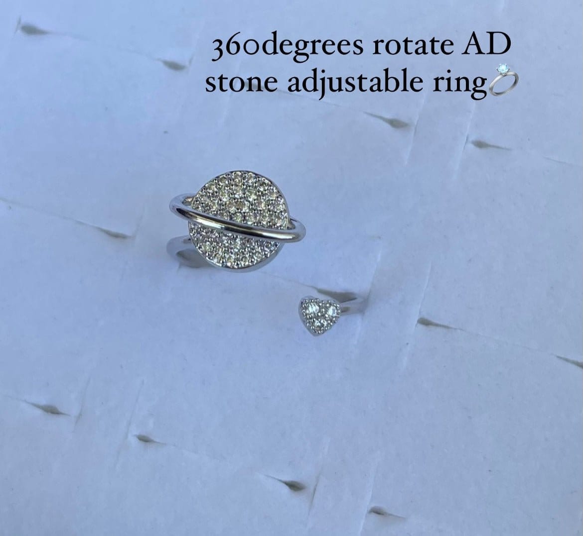 360 rotating AD stone adjustable finger rings - Alluring Accessories