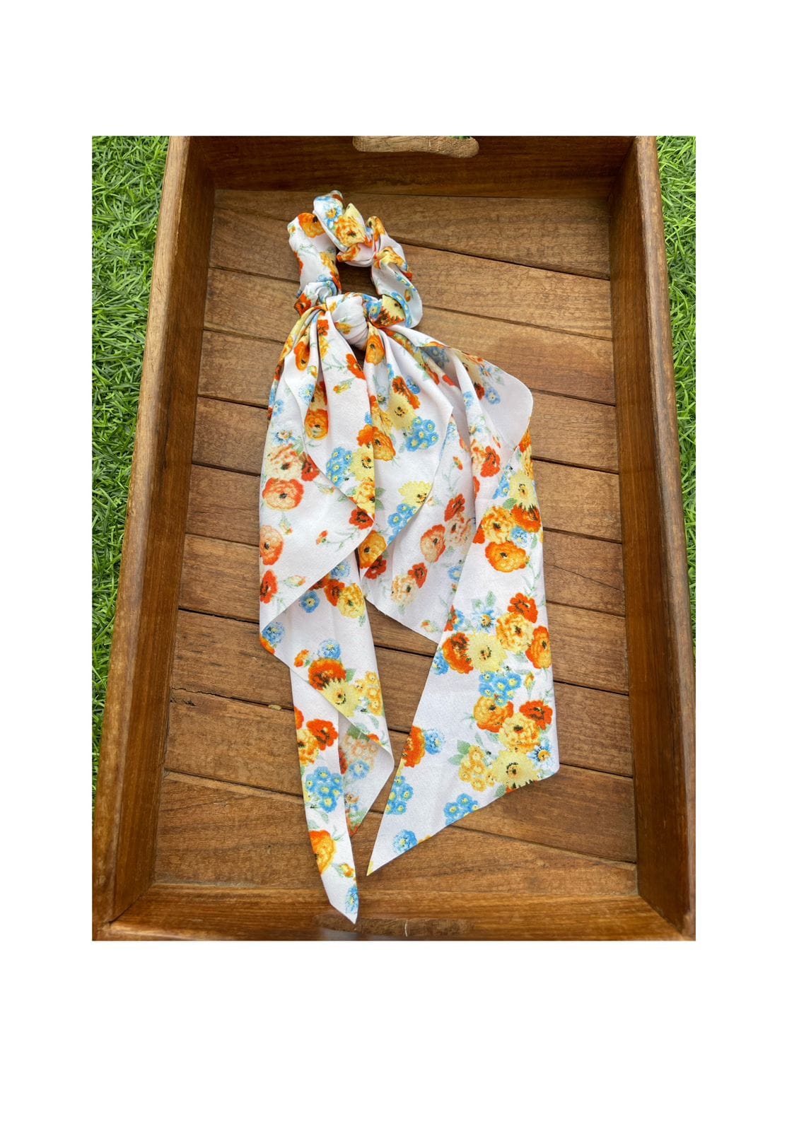 99 single floral scarf scrunchie - Alluring Accessories