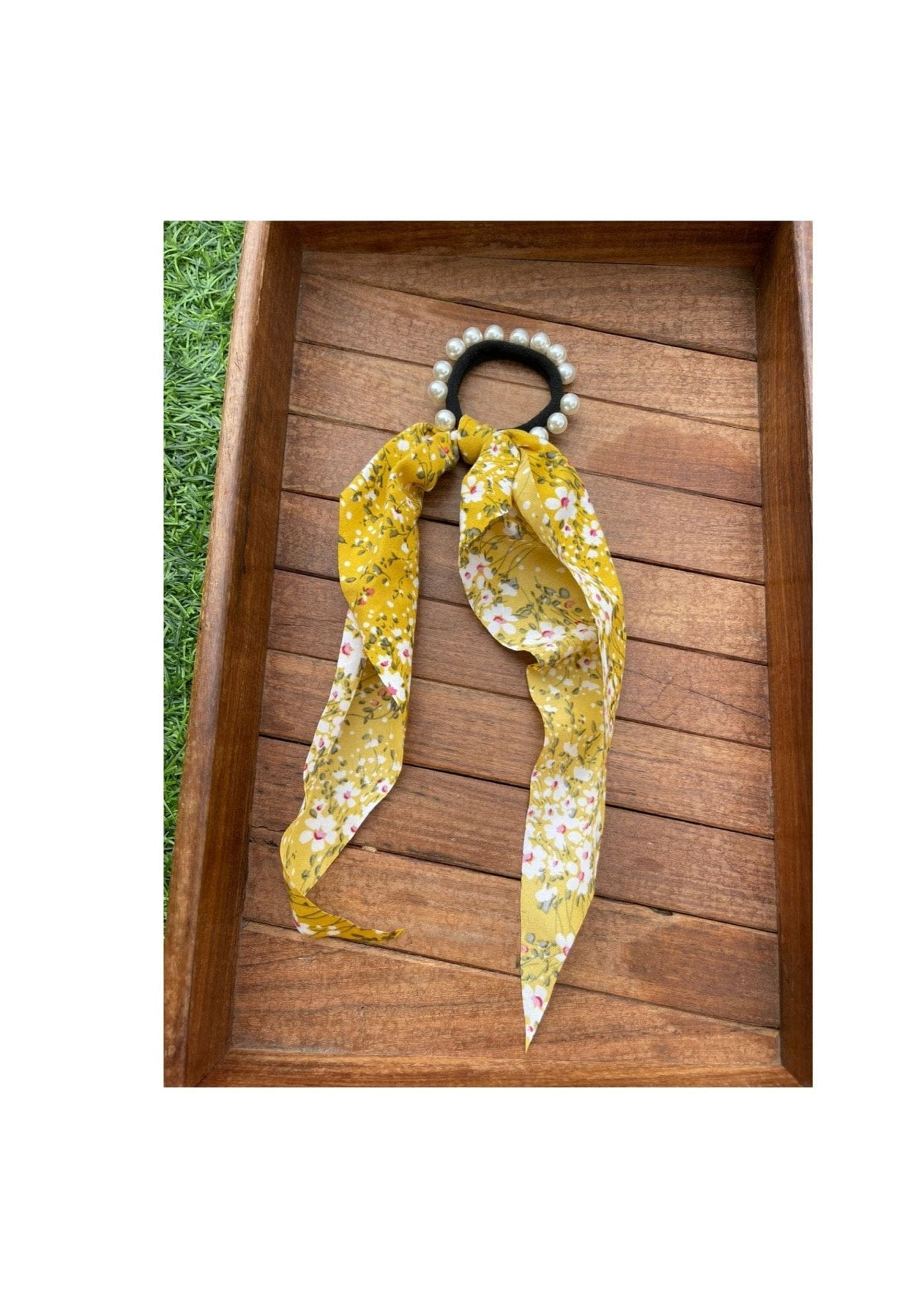 99 single floral scarf scrunchie - Alluring Accessories