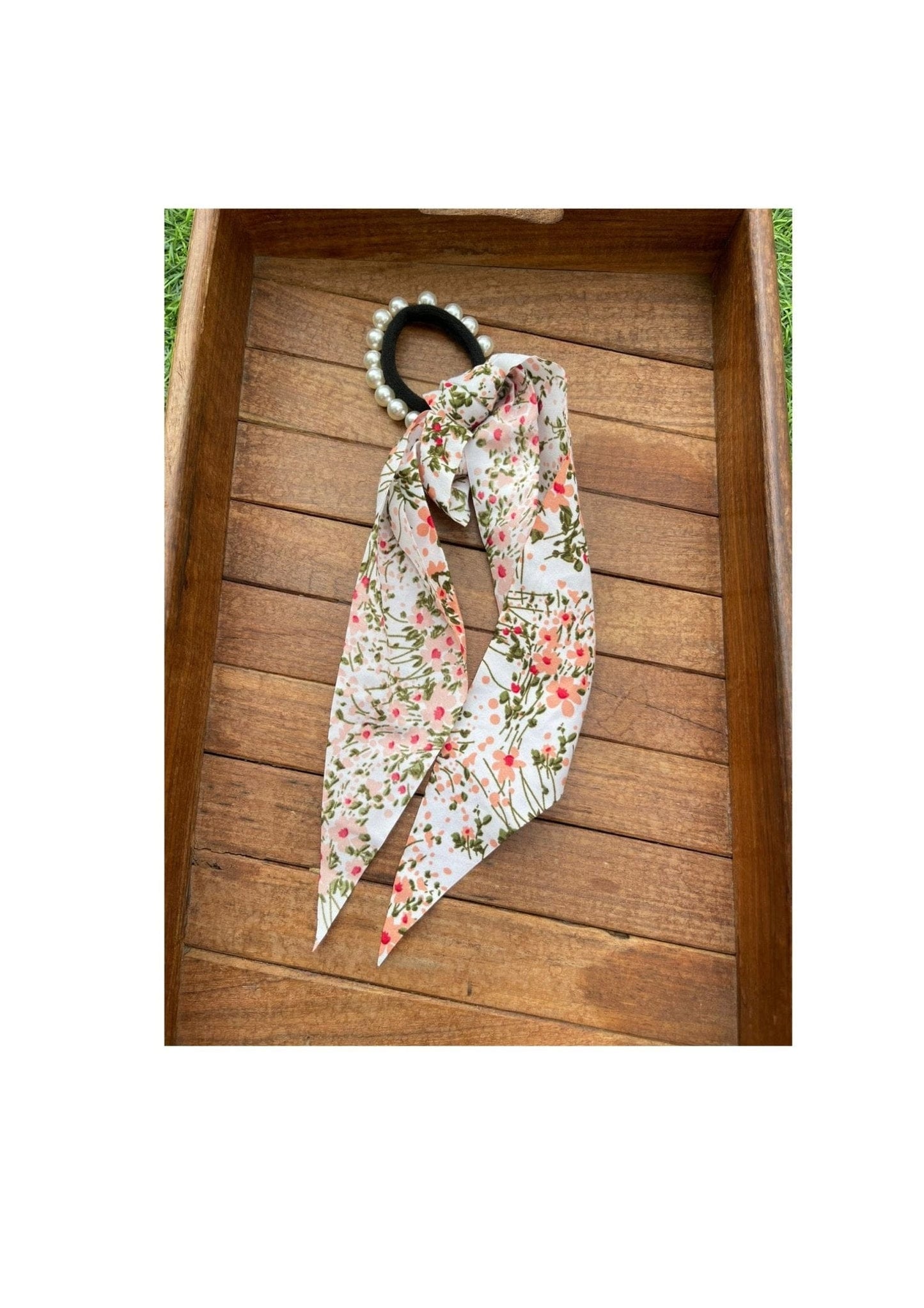 99 single floral scarf scrunchie - Alluring Accessories