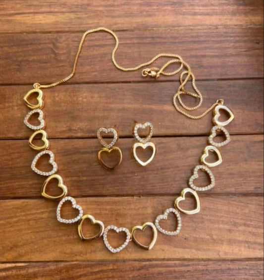 AD stone full of hearts neckline - Alluring Accessories