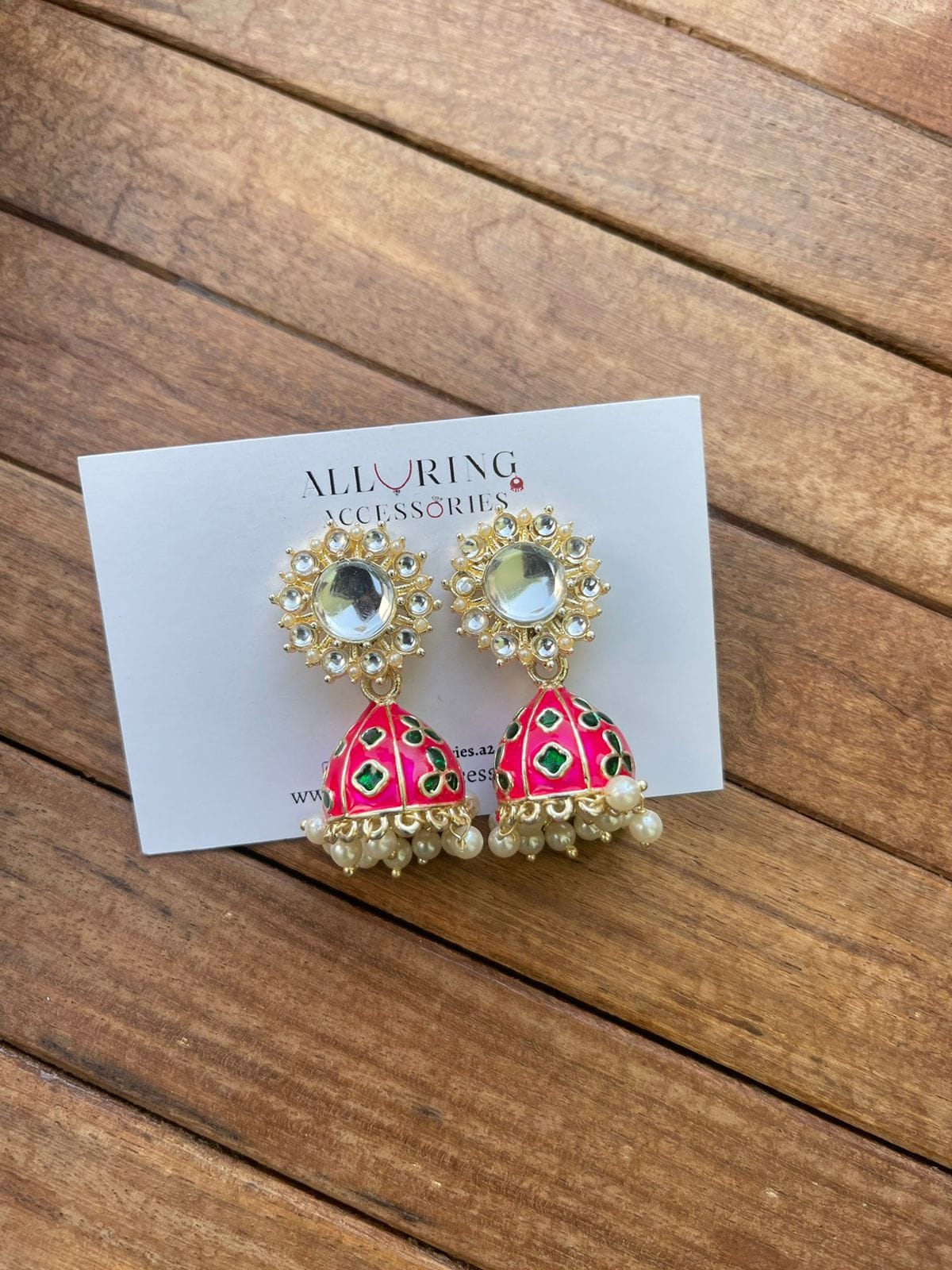 Affordable kundan meenakari jhumkas - Alluring Accessories