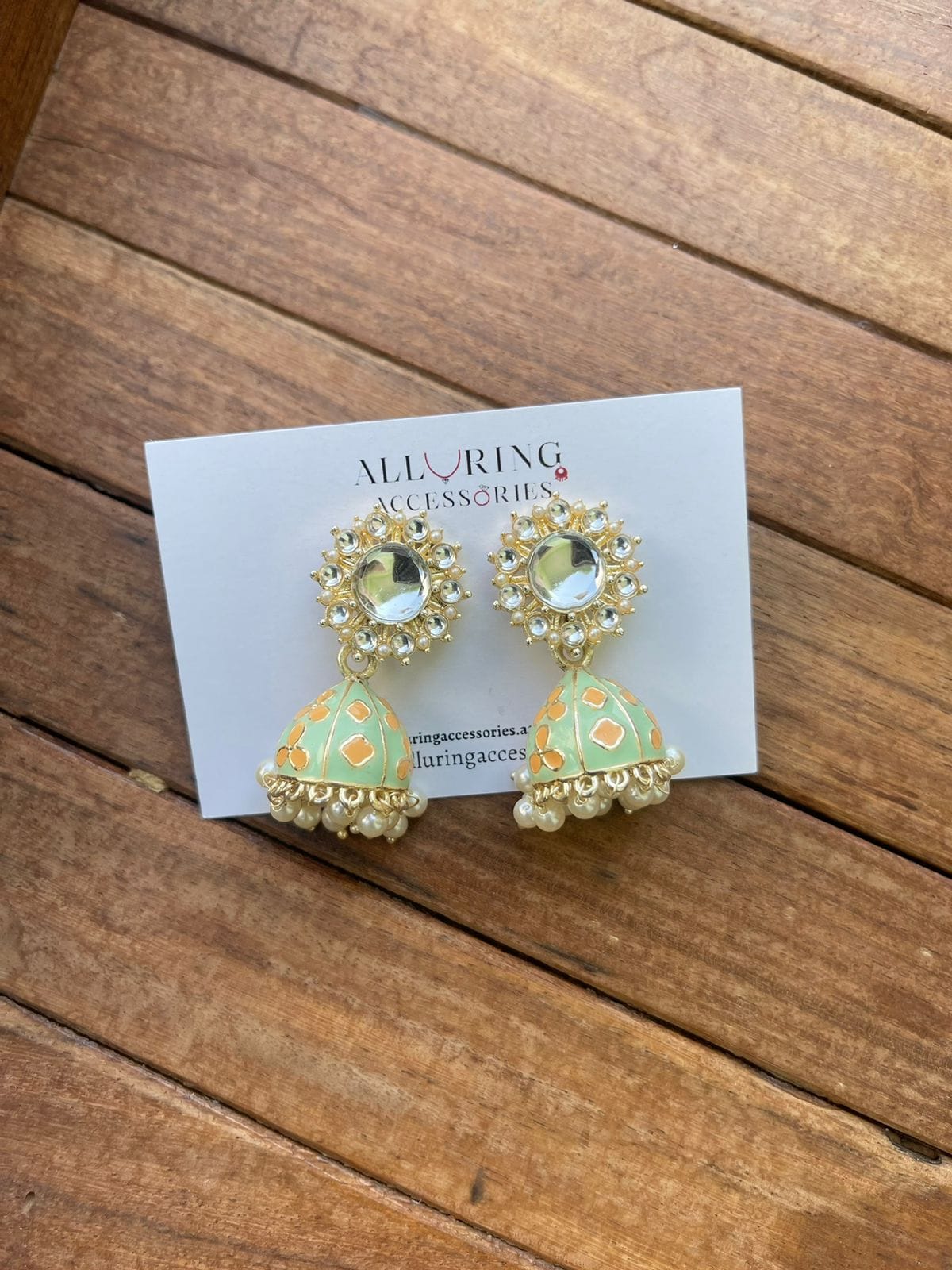 Affordable kundan meenakari jhumkas - Alluring Accessories