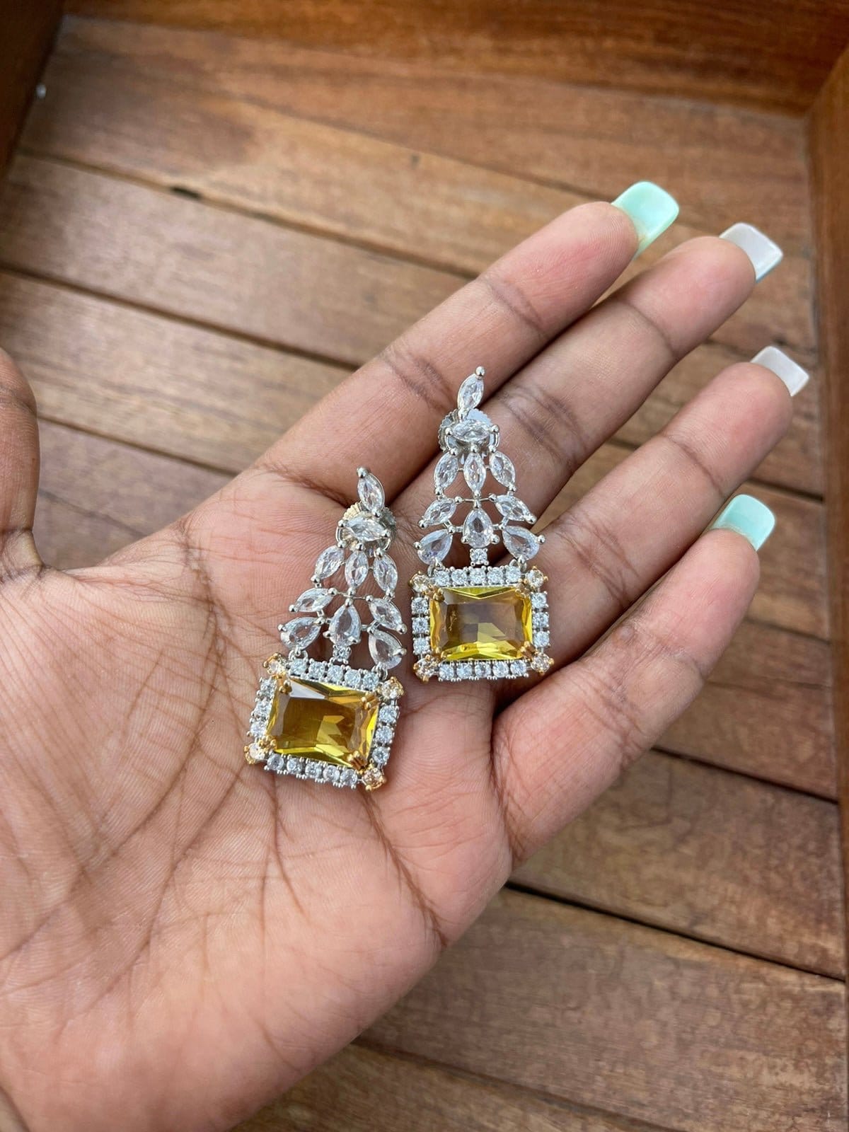 Affordable triangle zircon earrings - Alluring Accessories