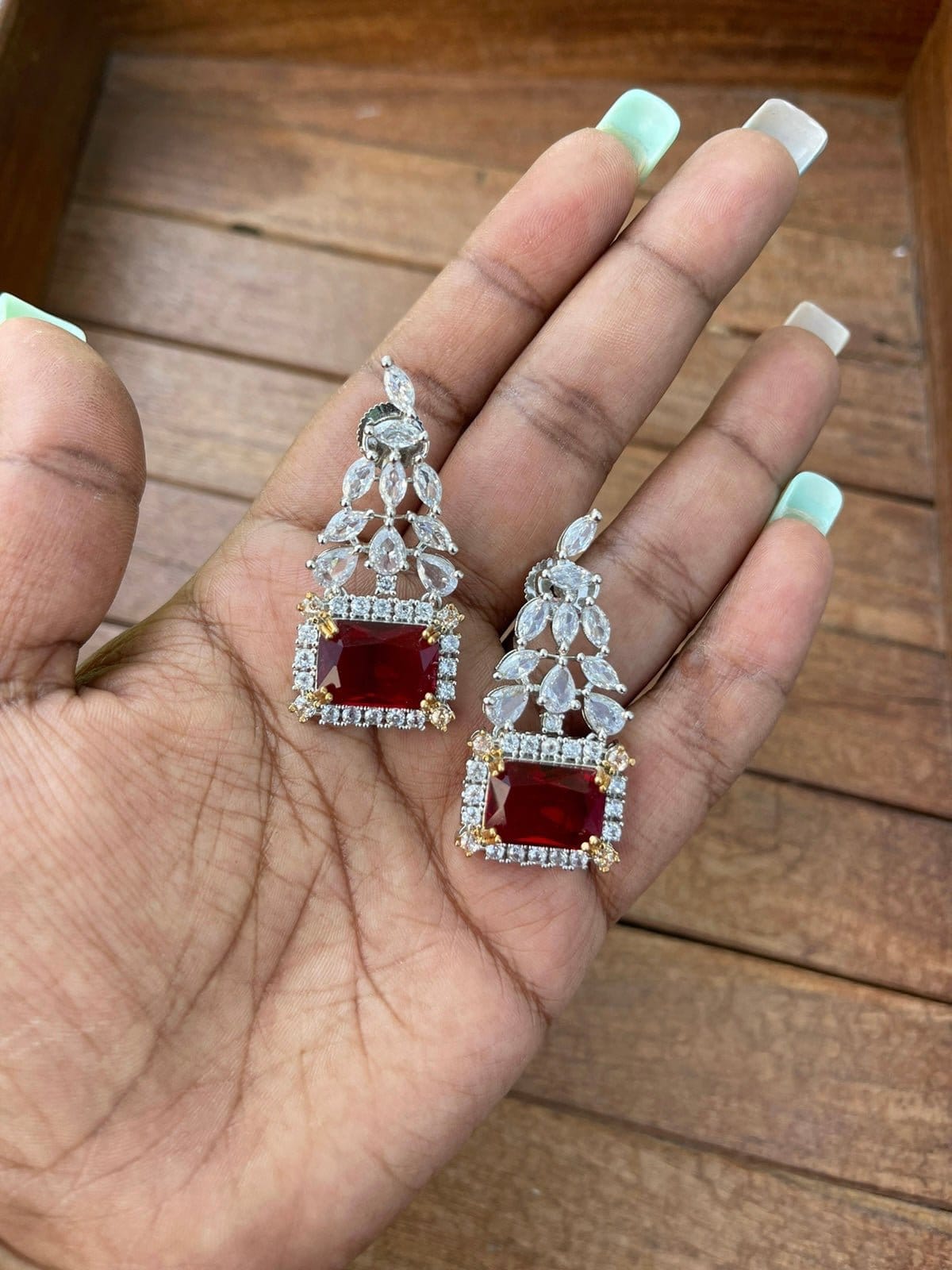 Affordable triangle zircon earrings - Alluring Accessories