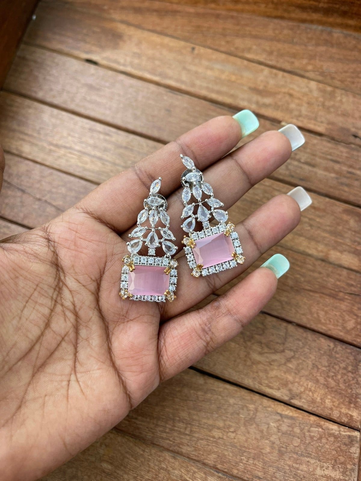 Affordable triangle zircon earrings - Alluring Accessories