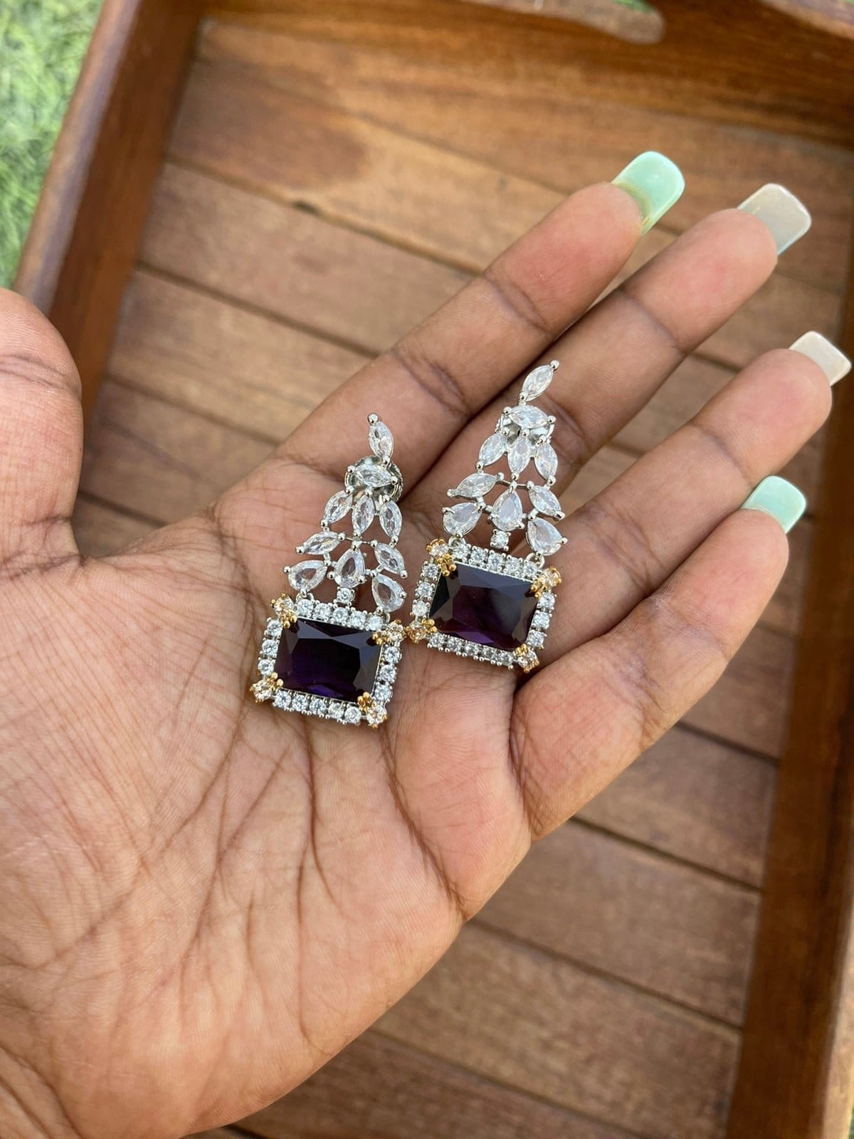 Affordable triangle zircon earrings - Alluring Accessories