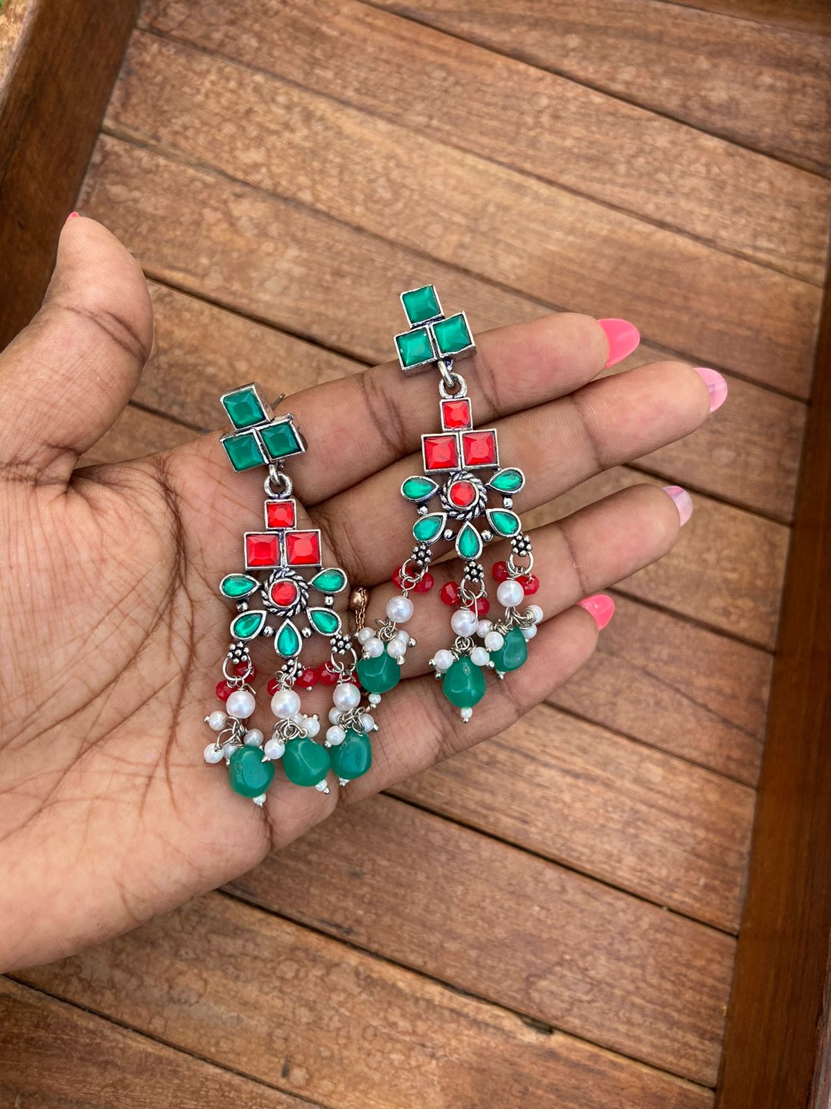 Afghani designer colourful earrings - Alluring Accessories